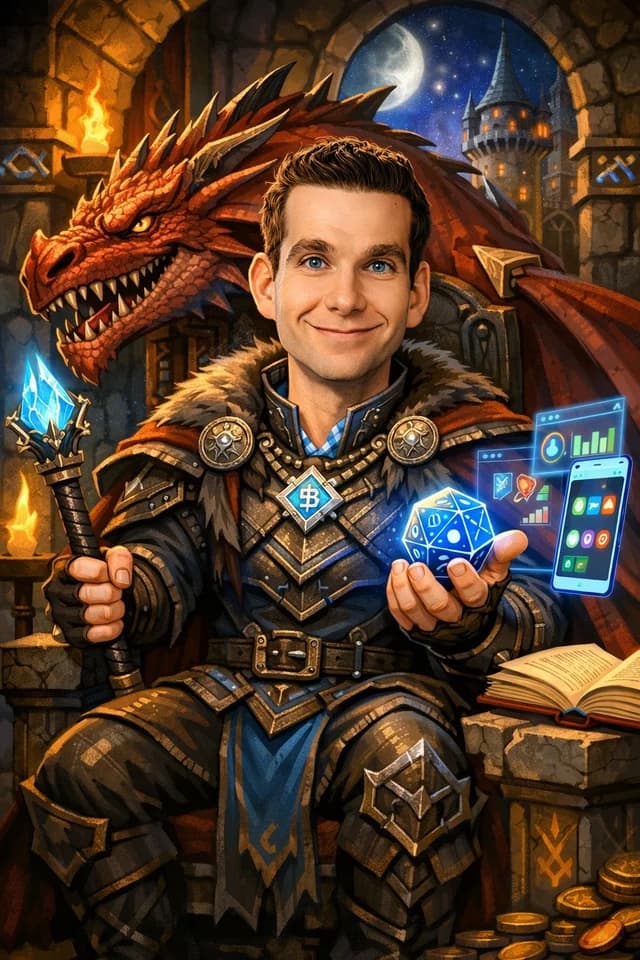 Lee Berman as Xanthar, Kosmic Dungeon's guide
